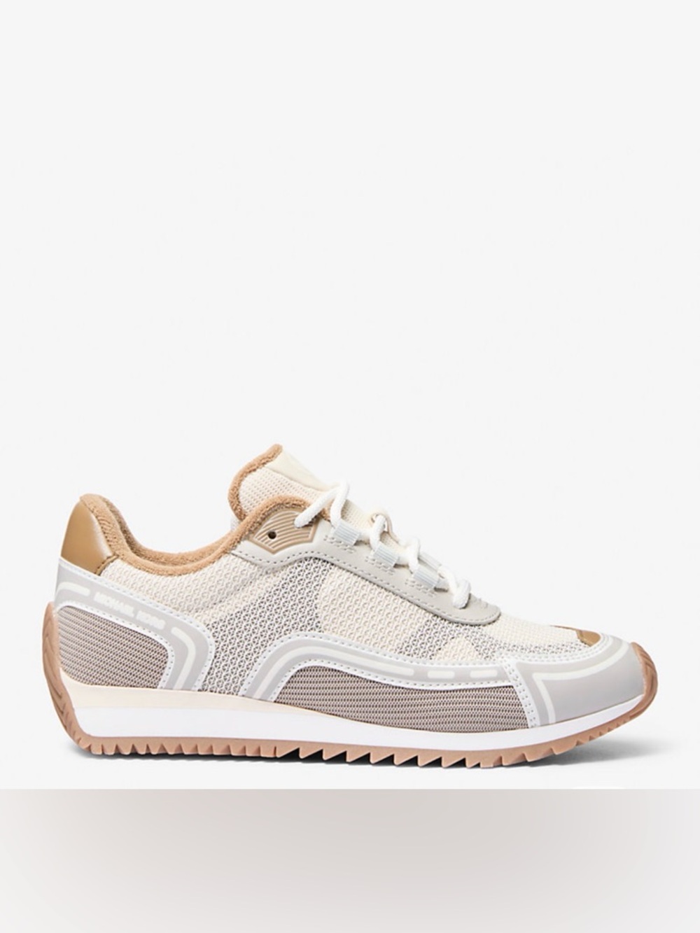 Michael Kors Cream and Tan Mesh Low-Top Sneakers